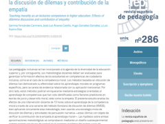 Artículo publicado en la Revista Española de Pedagogía sobre formación en competencia moral en la universidad (septiembre 2023)