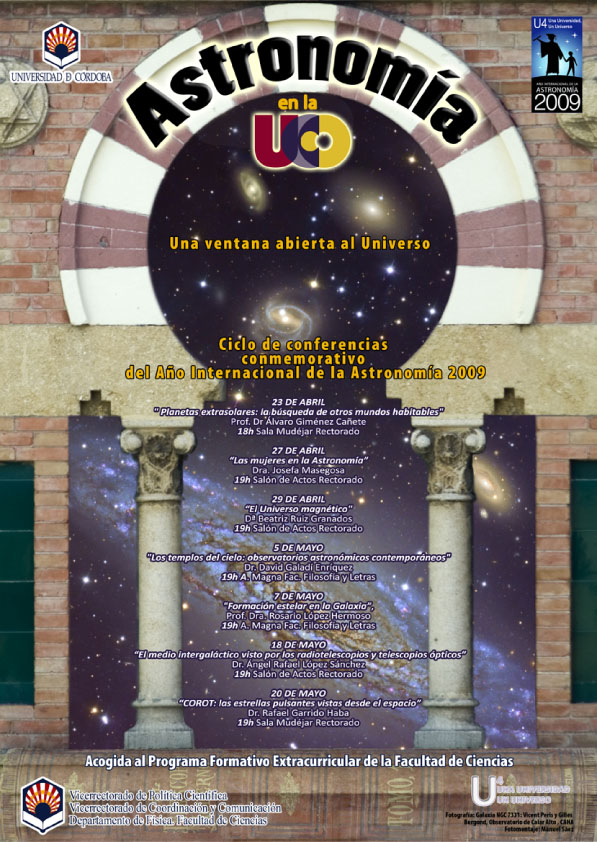 Cartel del ciclo de conferencias sobre Astronomía