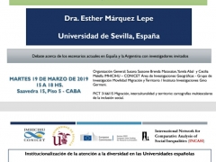 Seminario-taller impartido por Esther Márquez sobre el proyecto I+D INCLUNI en Buenos Aires (19 marzo 2019)