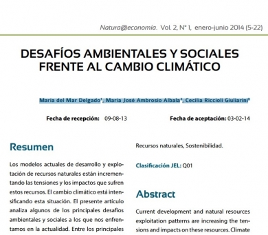 Desafíos ambientales y sociales frente al cambio climático