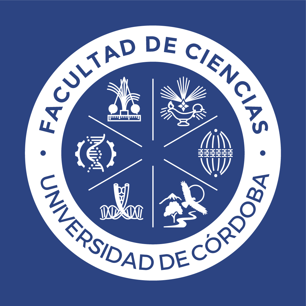 Logotipo I Facultad de Ciencias Fondo azul negativo