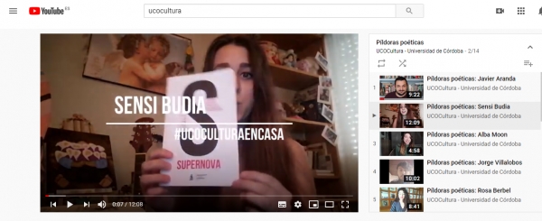 Píldoras poética en el canal de UCOCultura en Youtube