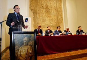 El rector José Carlos Gómez Villamandos, durante su intervención en la inauguración de la Semana de Gala.