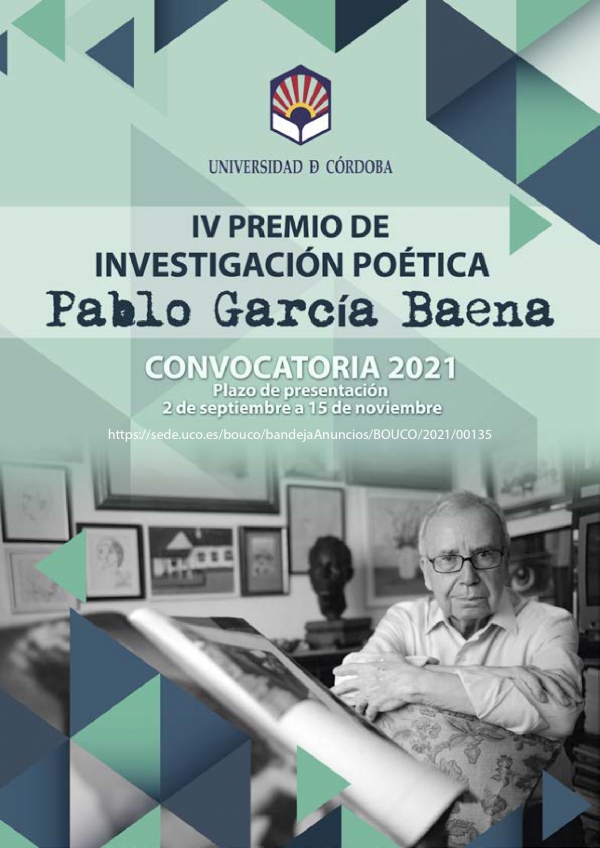 La Universidad de Córdoba convoca el IV Premio de Investigación Poética “Pablo García Baena”