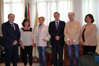 Visita institucional de José Luis Medina y José Víctor Rodríguez, Vittorio & Lucchino, al Rectorado