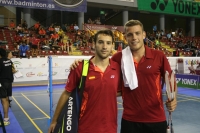 La pareja de dobles española Toro- Sánchez tras su partido contra India