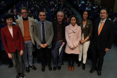 Autoridades en la presentación de OrientaUCO en el Conservatorio Superior de Música Rafael Orozco