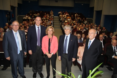 Juan Antonio Caballero, José Carlos Gómez Villamandos, Julia Muñoz, Luis de Córdoba y Agustín Gómez, al inicio del acto.