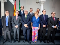 Foto de familia de los rectores andaluces con los nuevos consejeros Ramírez de Arellano y Adelaida de la Calle 