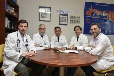 En la foto, de izquierda a derecha, los doctores Antonio Garca Ros, Francisco Prez Jimnez, Jos Lpez Miranda, Pablo Prez y Javier Delgado.
