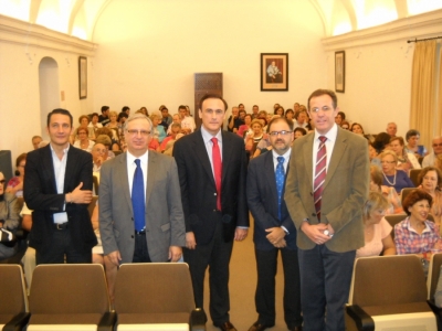 De izq. a dcha: Javier Gómez, Manuel Pérez, José Carlos Gómez Villamandos, Librado Carrasco, Eulalio Fernández al inicio de la sesión