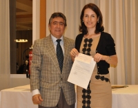 Daniel Pizarro, Delegado Provincial del Colegio Oficial de Ingenieros Agrnomos de Andaluca , con Inmaculada Snchez-Alcal