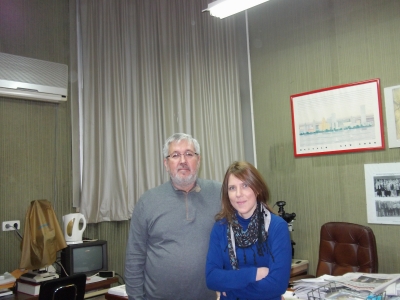 Perez Beltrán y la bióloga encargada del proyecto, Ana Pedregosa