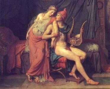 El amor entre Paris y Helena, por Jacques Louis David (1788)