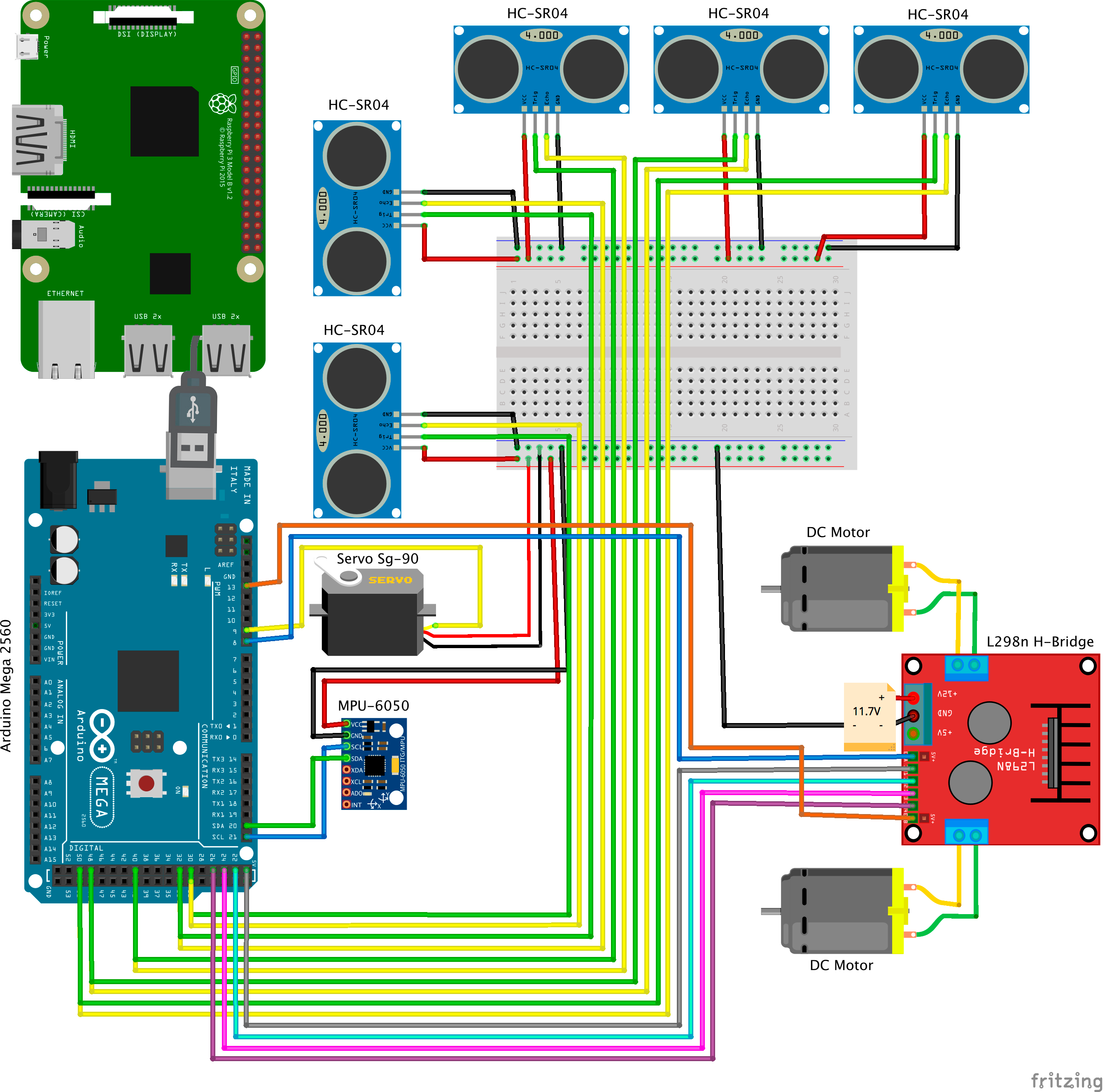 Hardware architecture of our home-made mobile robot