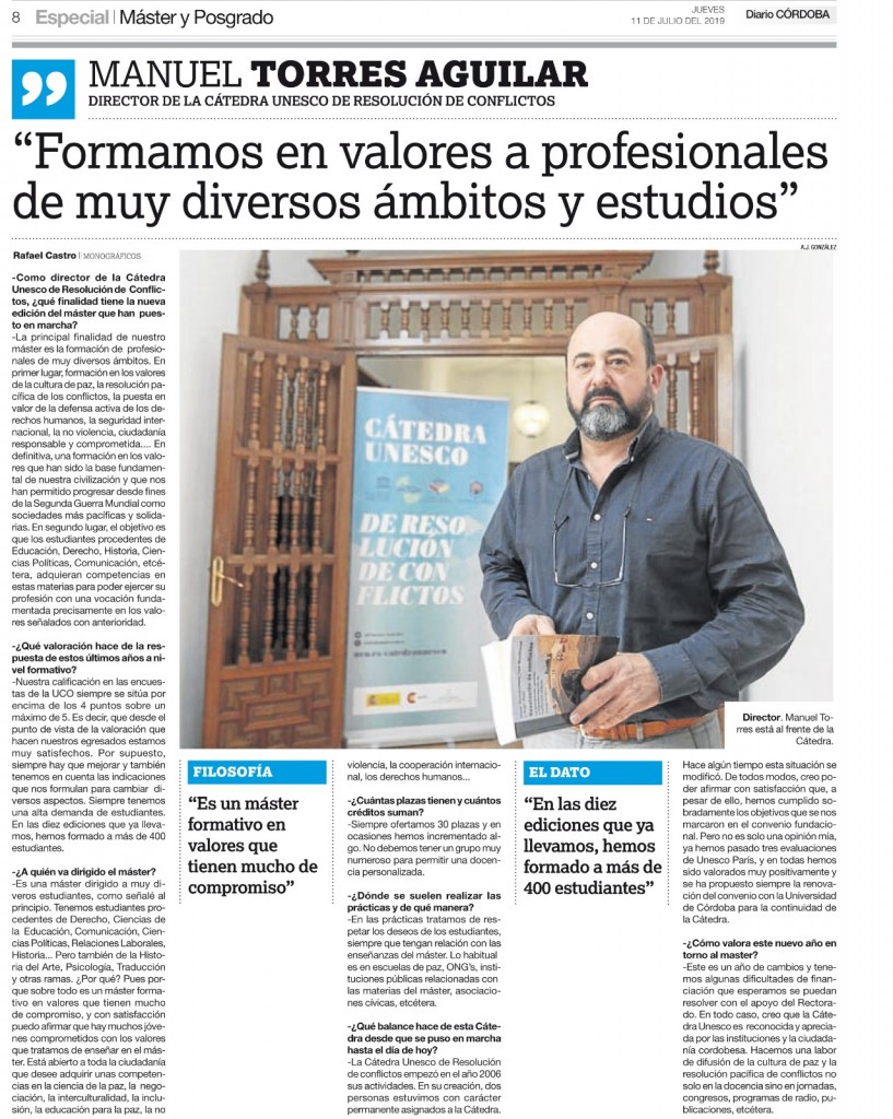 Entrevista Manuel Torres Diario Córdoba 11 jul 2019