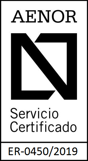 Logo AENOR servicio blanco CODIGO