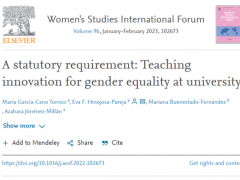 Artículo sobre resultados de la fase III de Incluni, publicado en Women's Studies International Forum (enero 2023)