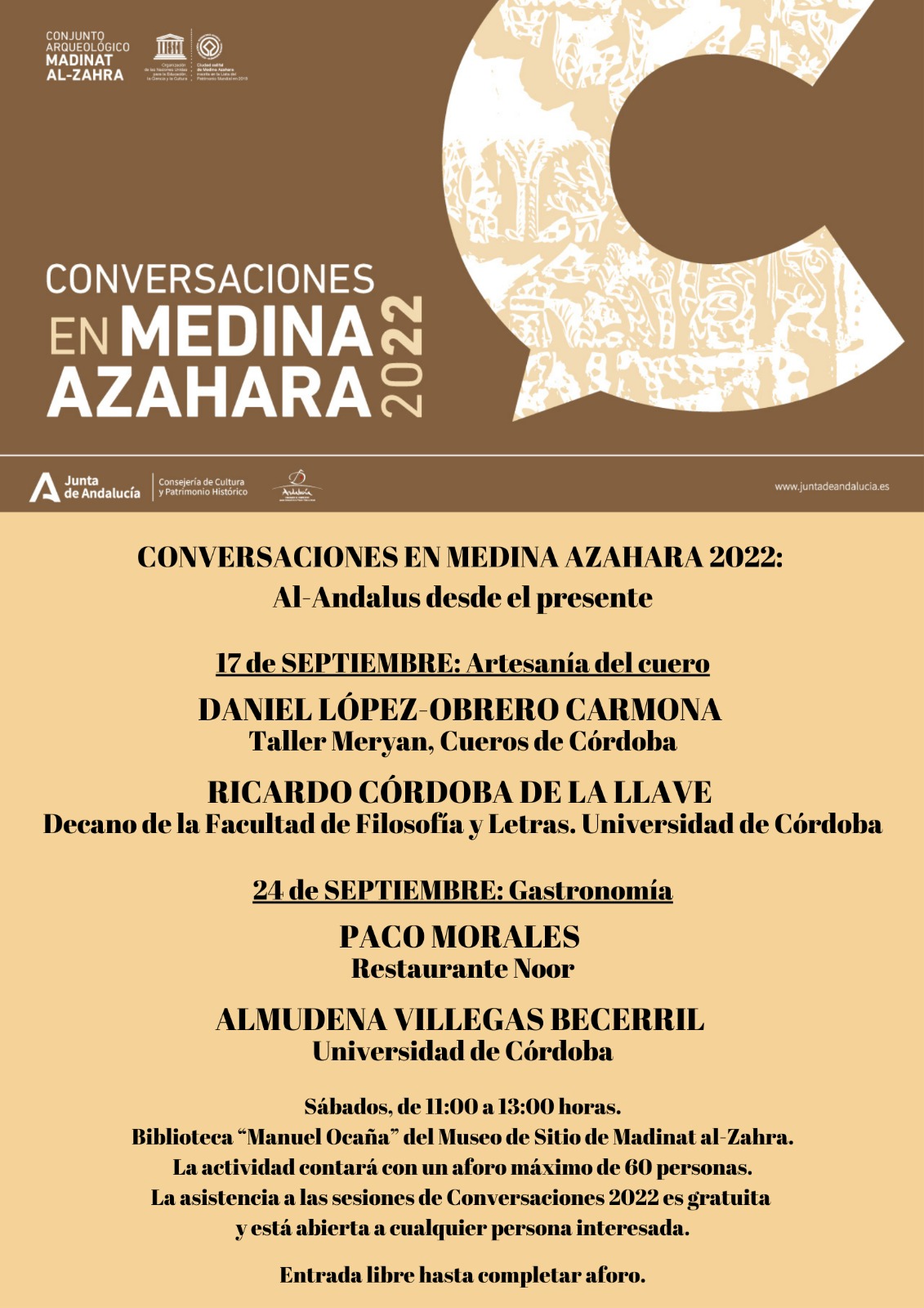 Conversaciones en Medina 2022 Programa