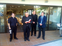 Bendición de las nuevas instalaciones destinadas a la Cafetería por parte del Señor Obispo