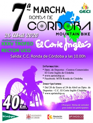 La 7ª Marcha Ronda de Córdoba Mountain Bike El Corte Inglés será valedera para el XXXV Trofeo Rector de la UCO