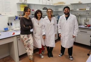 El grupo de investigación BIOSAHE, de izquierda a derecha: Pilar Dorado, Isabel López García, Sara Pinzi y Miguel Carmona