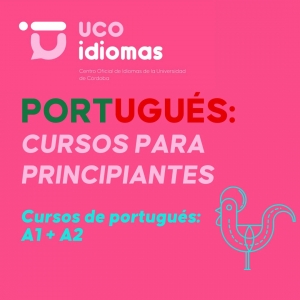 Cartel anunciador del curso de portugués.