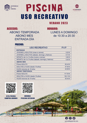 Cartel informativo sobre las condiciones de acceso a la piscina de Rabanales.
