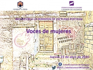Maratón de poesía &quot;Voces de mujeres&quot;, de la Cátedra “Leonor de Guzmán”
