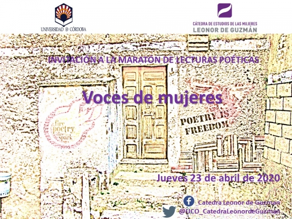 Maratón de poesía &quot;Voces de mujeres&quot;, de la Cátedra “Leonor de Guzmán”