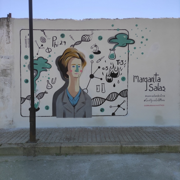 Un mural en Belmez recuerda la figura de la investigadora Margarita Salas