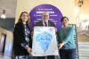 Sara Pinzi, Manuel Torralbo y Silvia Medina presentando la campaña del 25-N.
