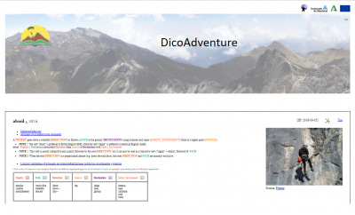 Imagen del recurso electrónico DicoAdventure, aún en fase de desarrollo.