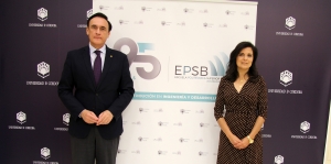 José Carlos Gómez Villamandos y Francisca Daza, en la presentación de los actos del 95 aniversario de la EPSB