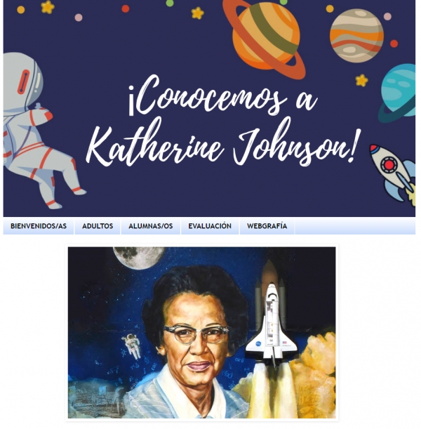 Imagen de uno de los blog digitales realizados por el alumnado en honor a la física Katherine Johnson.