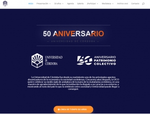 Página de inicio de la web del 50º aniversario