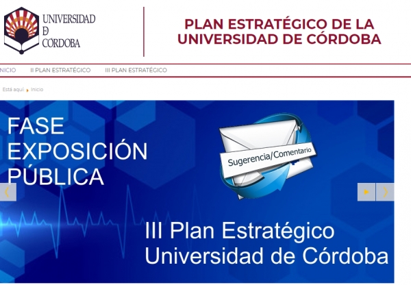 Abiertas a exposición pública las líneas fundamentales del III Plan Estratégico de la Universidad de Córdoba