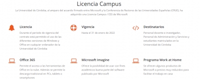 Prestaciones de la Licencia Campus con Microsoft