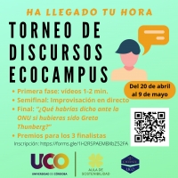 El Aula de Debate y el Aula de Sostenibilidad de la UCO convocan el I Torneo de Discursos Ecocampus