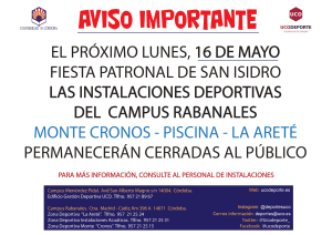 Cartel anunciador del cierre de las instalaciones deportivas de Rabanales.