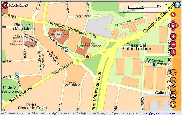 Mapa de la zono donde se ubica la Facultad