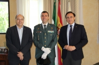Visita al Rectorado del teniente coronel Juan Carretero Lucena, nuevo jefe de la Comandancia de la Guardia Civil de Crdoba 