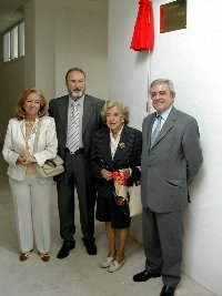 Nuevo aulario de la politcnica de Blmez.En la imagen, Fuensanta Iznardi, Jose Mara Fernndez y Jose Roldn