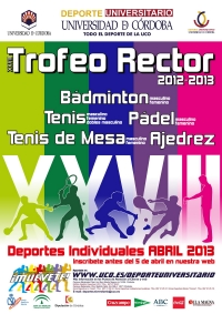 Trofeo Rector: ajedrez y deportes de raqueta, en abril