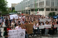 Concentracin de estudiantes contra la poltica de tasas del Gobierno
