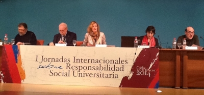 La presidenta del Consejo Social de la UCO, Anabel Carrillo durante un momento de su intervención en las Jornadas