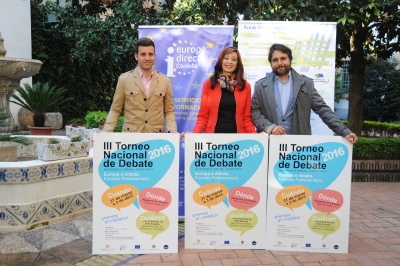 De izquierda a derecha, Martn Torralbo, Felisa Caete y Manuel Bermdez, en la presentacin del torneo 