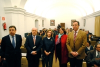 De izq a dcha, Luis Planas, Joaquin Almunia, Maria Dolores Muñoz, Carmen Balbuena y Eulalio Fernández  