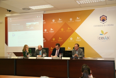 Carmen Blanco, Manuel Torres, Eulalio Fernández y Martín Torres en la presentación de UCOMuseo Virtual