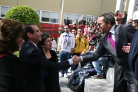 La delegación estadounidense es recibida por el decano de Ciencias de la Educación, Francisco Villamandos